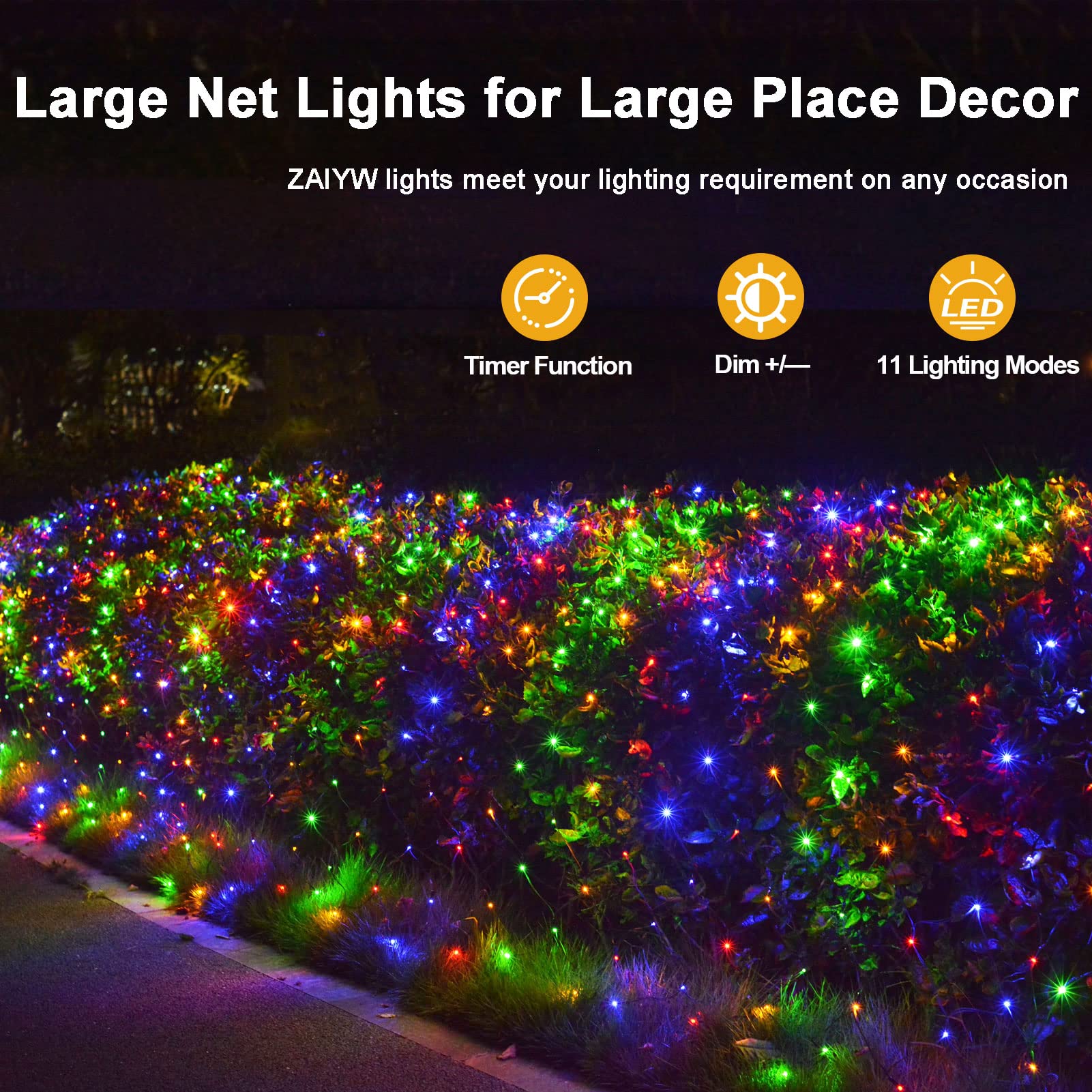 ZAIYW Dual Color Changing Net Lights 20Ft x13Ft 660 LED Christmas